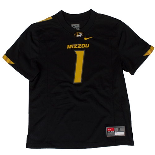 The Mizzou Store Mizzou Nike® Kids' Black 1 Replica Football Jersey