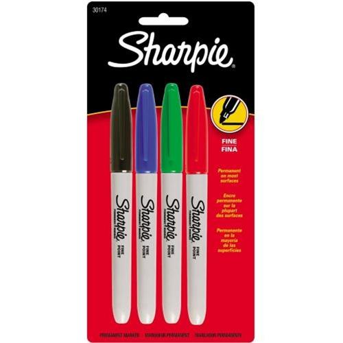 Marker pens, round tip, 4-pack 
