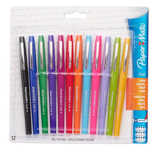 Paper Mate Red Flair Tip Medium-point Pens