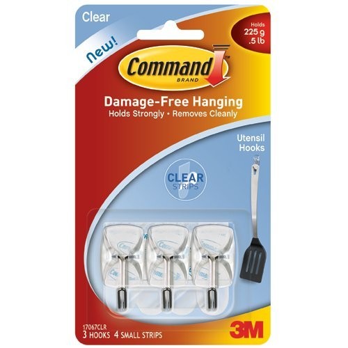 3M Command, Medium Clear Wall Hooks, Up to 900gms, Holds Strongly,  Reusable, Adhesive hooks for wall, Multi-surface damage free hooks for  hanging