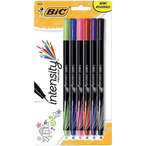 BIC Intensity Fineliner Marker Pen 6-Pack 6 Pack Assorted